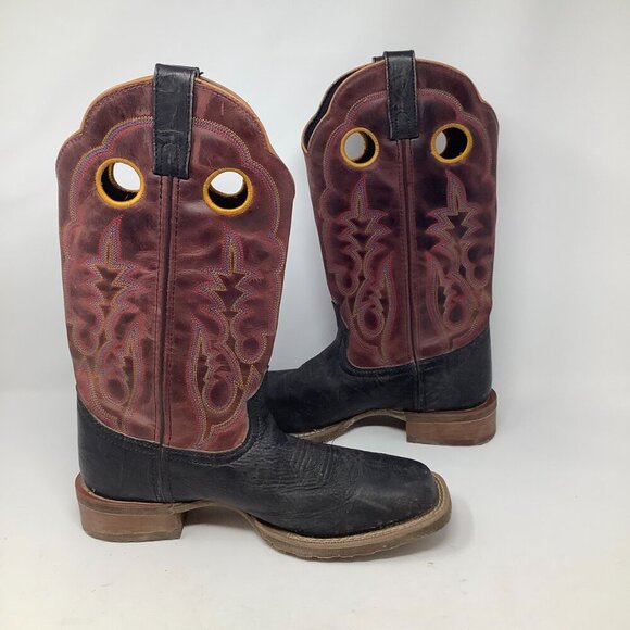 Laredo men's Isaac western cowboy boots 9D square toe red shafts leather - Picture 9 of 14